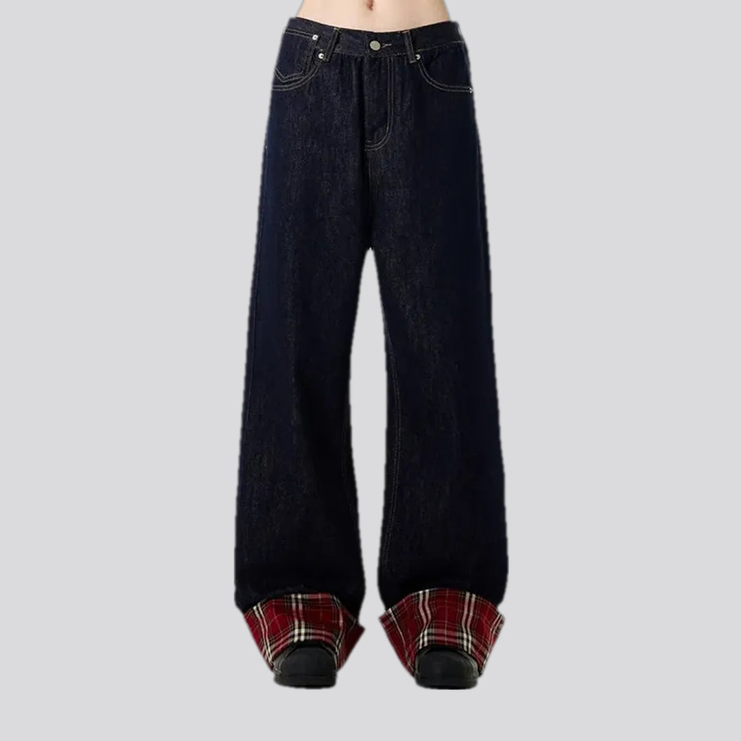 90s style checkerboard slouchy men's jeans