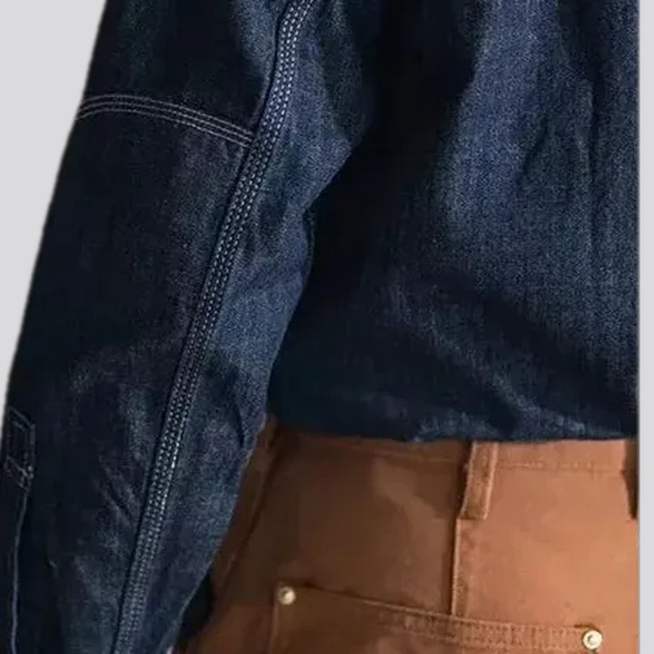 Comfortable average fit worker men's denim shirt