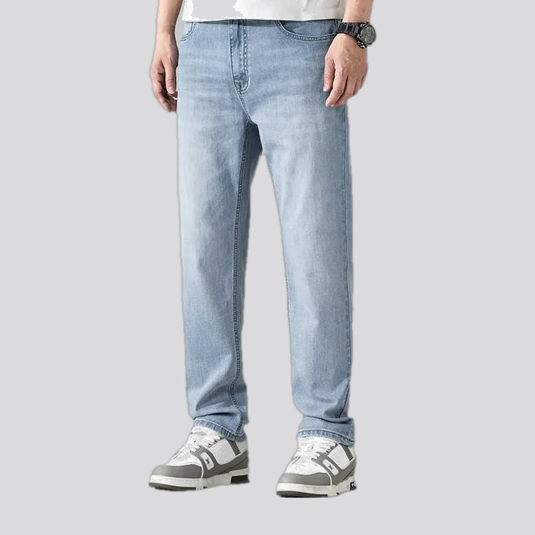 Mid rise light sanded men's jeans