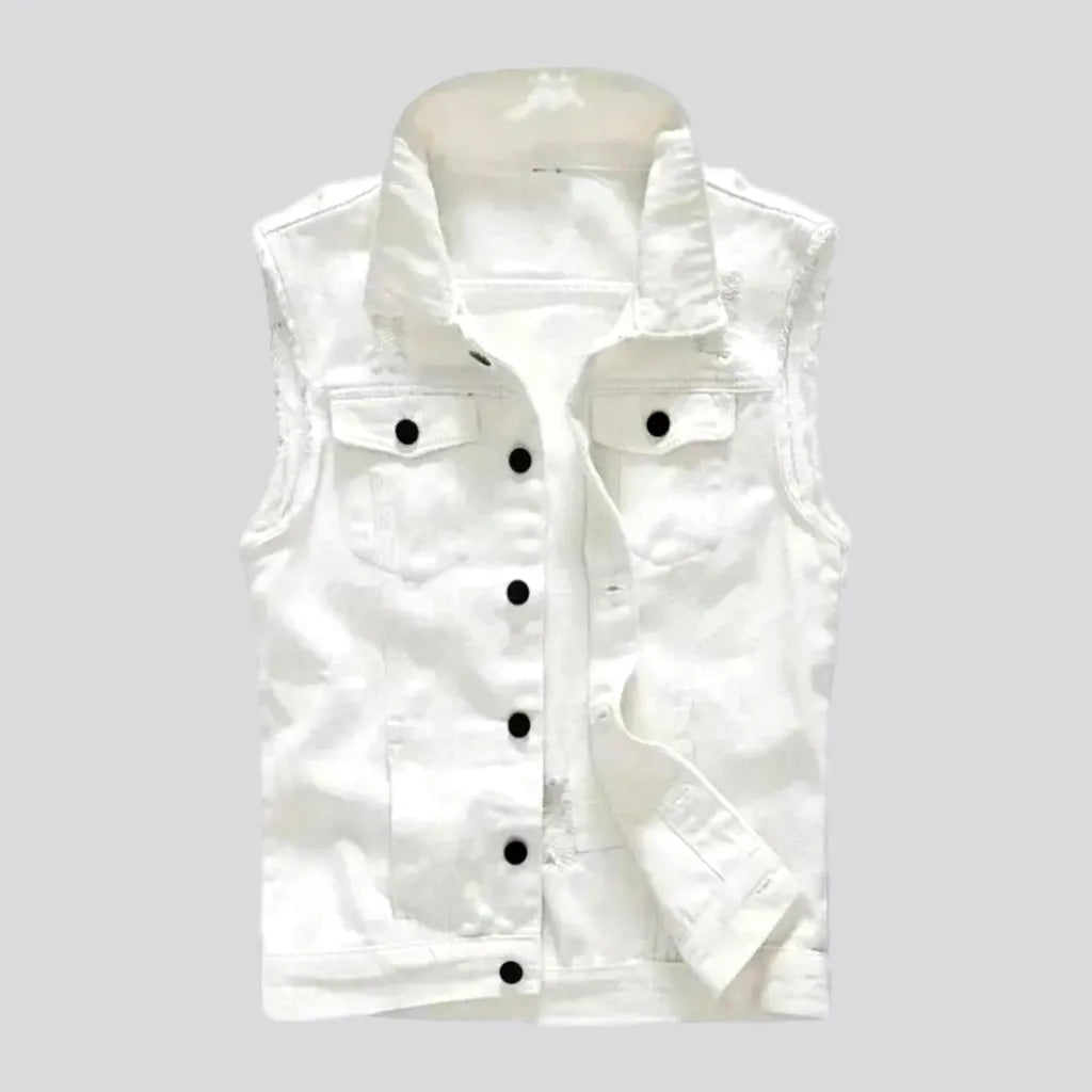 Slim white men's jeans vest | Jeans4you.shop