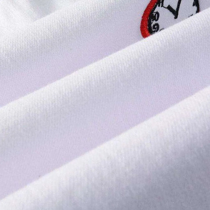 Letters print ripped men's jeans