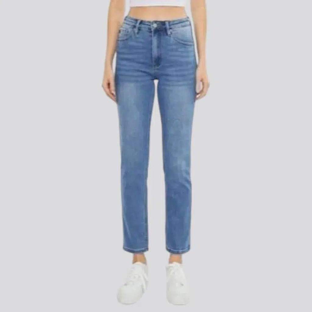 Whiskered slim jeans
 for women