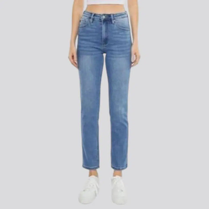 Whiskered slim jeans
 for women